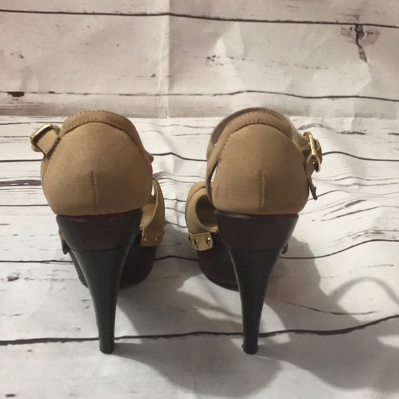 💎 Bakers open toe wooden sole platform heels - Picture 5 of 6